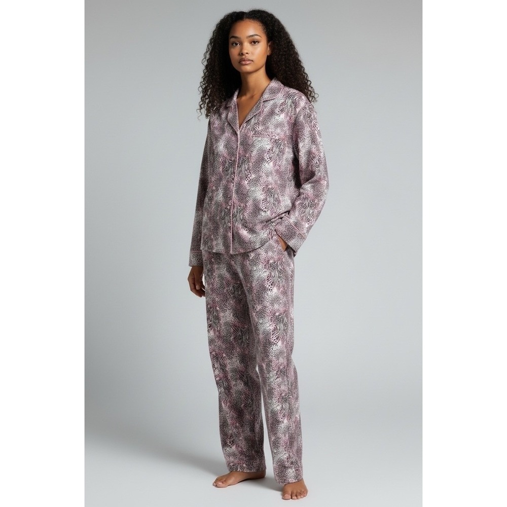 RARE*SKIMS Sleep Long Sleep Set Bloom Mini Multi Animal Print Pajamas L‎